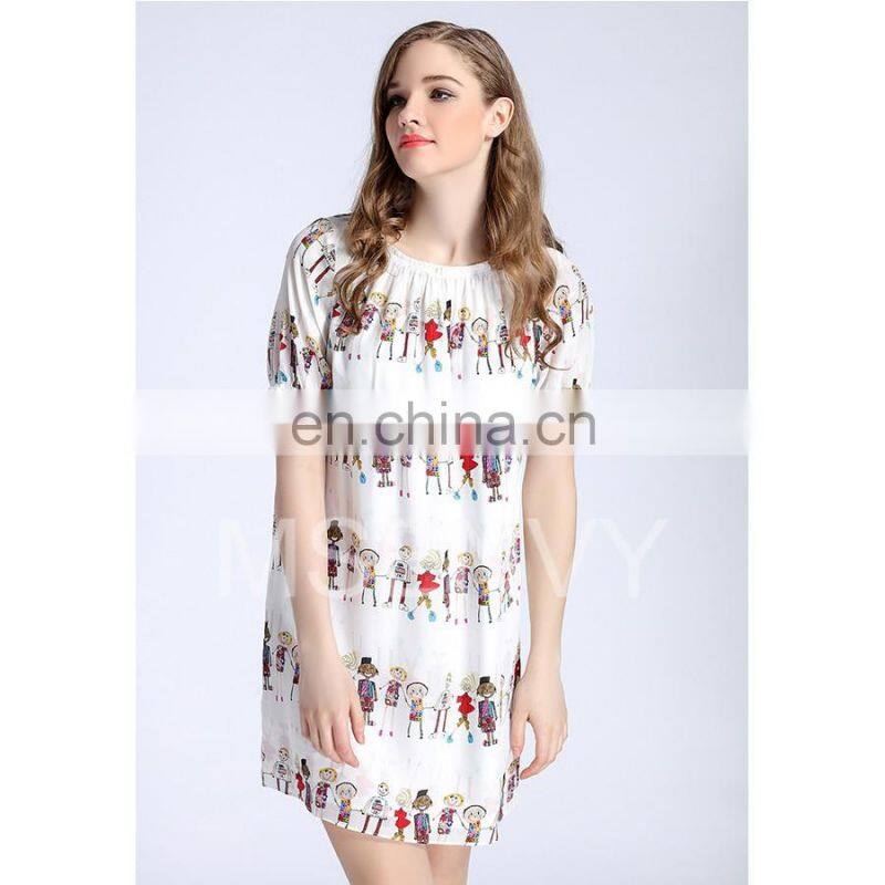 Floral Digital Printed Silk crepe de chine Dress