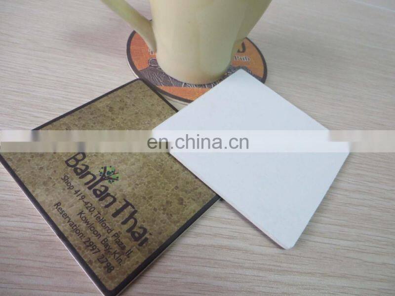Custom cheap disposable cup coaster absorbent printed paper coffee coaster