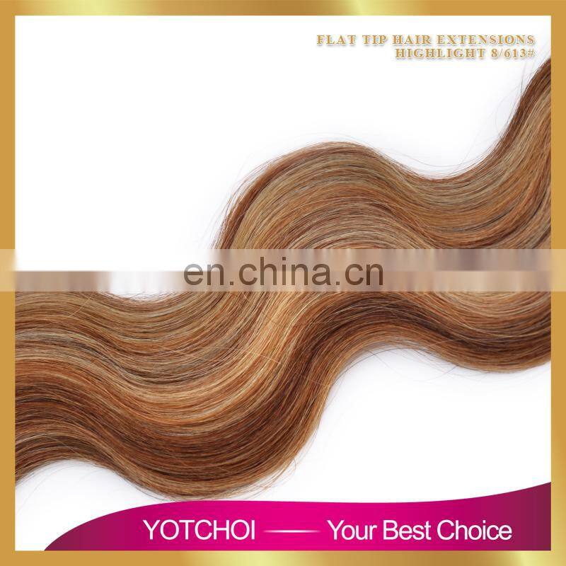 Factory price aliepress hair Russian remy hair extension Russian body wave pre tip hair