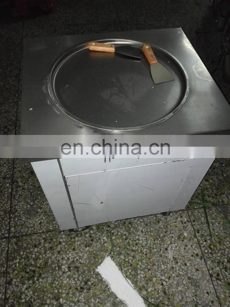 Flat Pan Frozen Yogurt Real Fruits Fry Ice Cream Machine