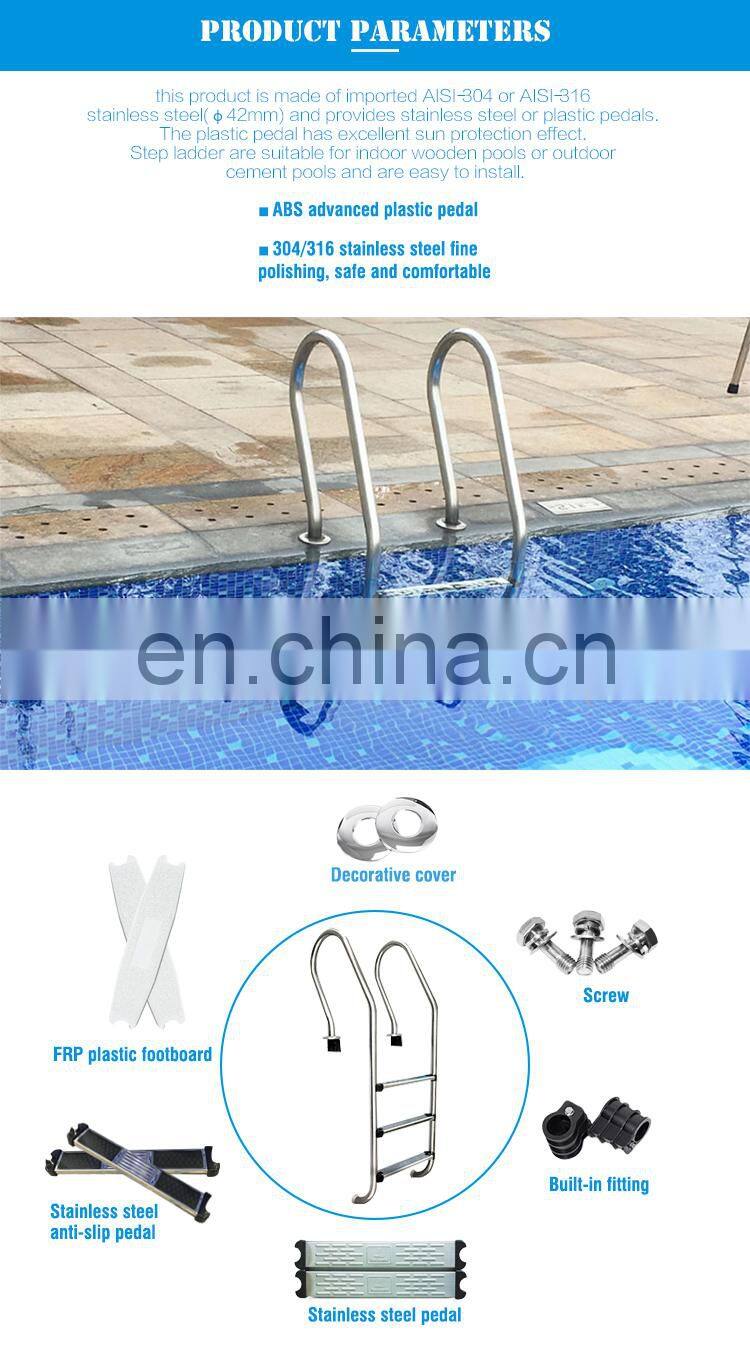 Chinese Supplier Hot Sales Aboveground Swimming Pool Ladder Stainless Steel 316