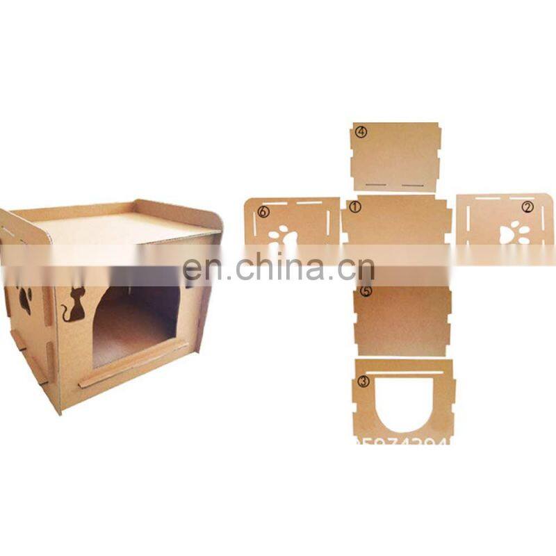 Wholesale Eco Friendly Large Removable Big Indoor Cardboard Cat Bed House