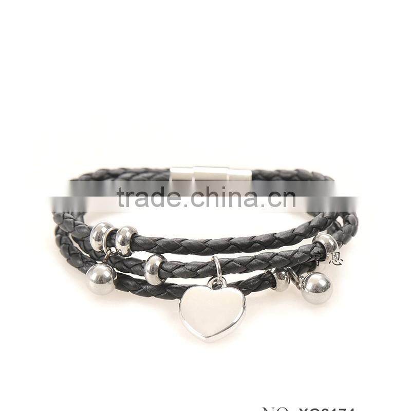 Antique brown genunie multi wrap men bracelet leather wholesale