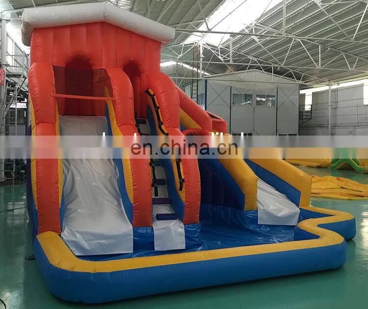 Outdoor children inflatable castle bouncer water slide combo with pool