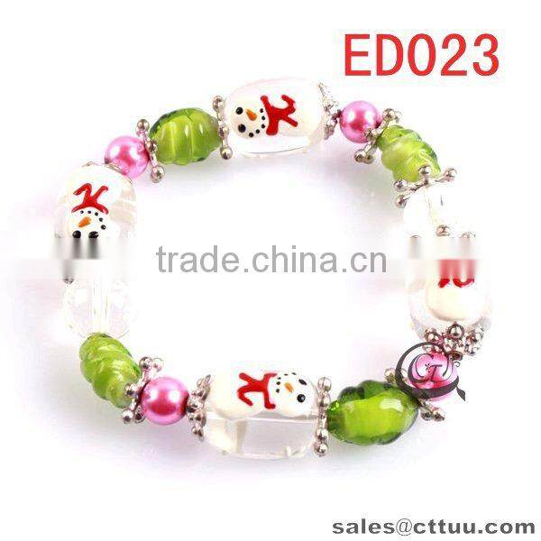 Manual painted Christmas bracelet with many color