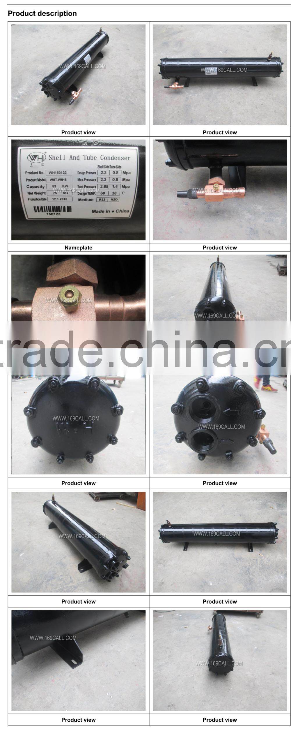Shell and Tube Water Cooled Condenser for Water Cooled Condensing Unit