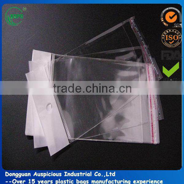 Clear hole header self adhesive OPP bag