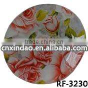 Wholesale Oversized Flower Print Clear Glass Pizza Plate Made In China for Daily Use