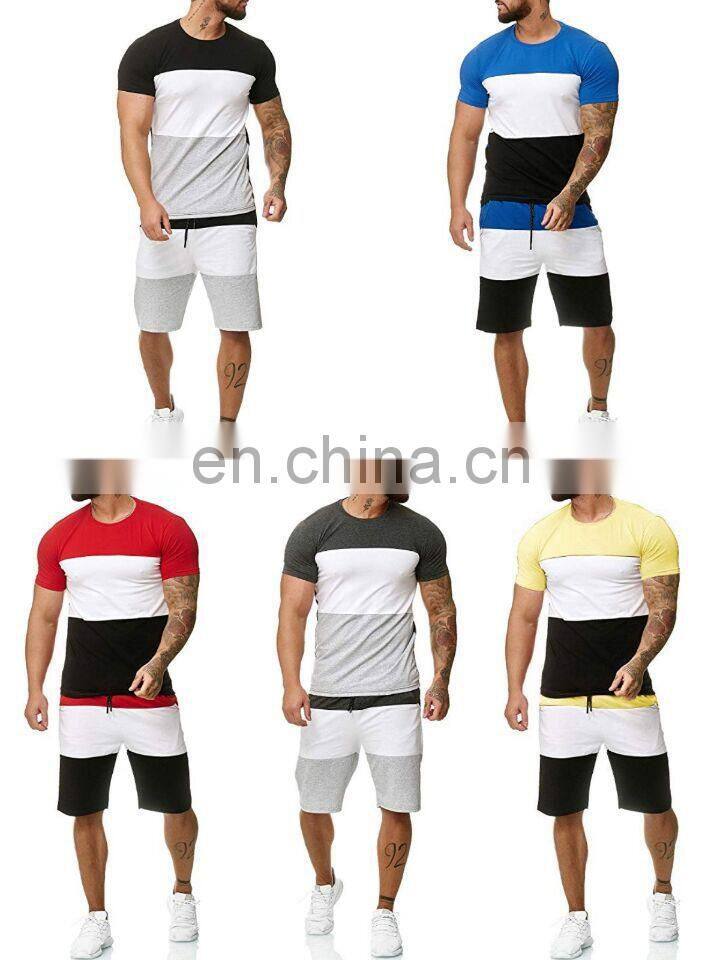 Summer new loose short-sleeved suit manufacturers wholesale sports and leisure color matching large size men's suits