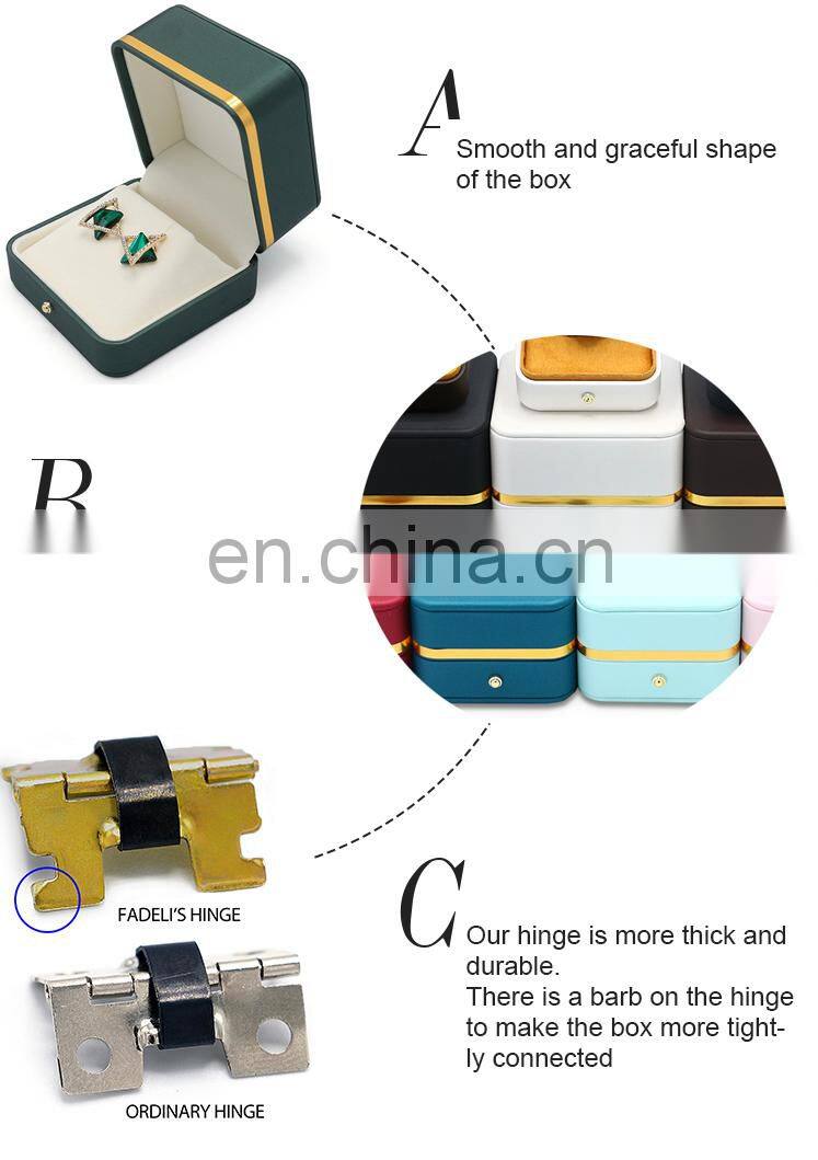 2021 New Jewelry Gift Box Custom PU Leather Earrings Jewelry Box