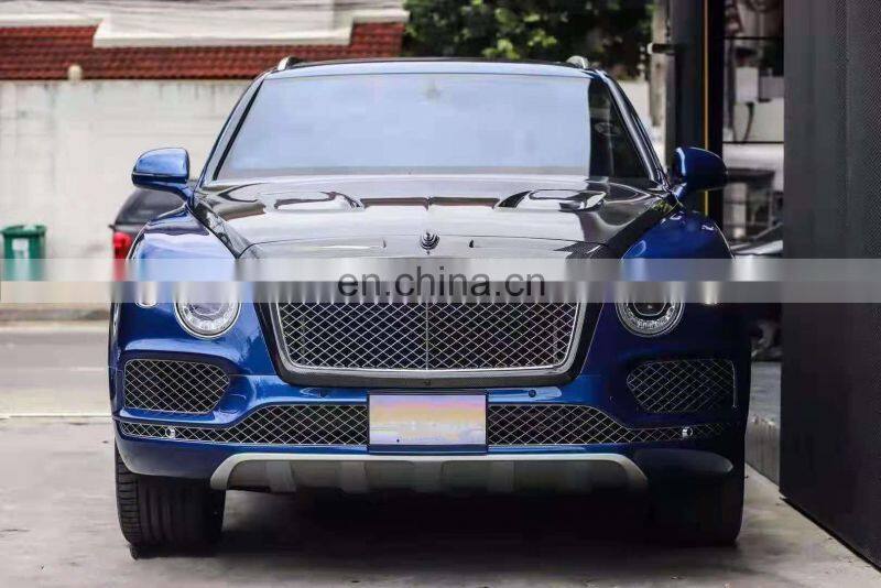 RD Facelift Parts Mansori Style Carbon Fiber Front Grill Mesh Frame Cover Car Engine Hood Vents Cover For Bentley Bentayga