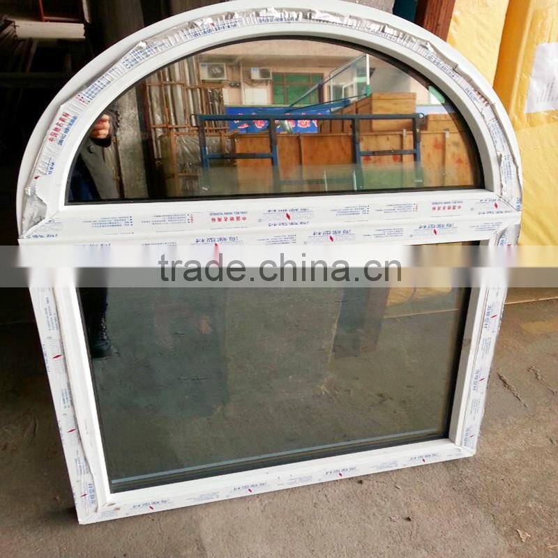 Low price beautiful upvc arch shaped windows for sale