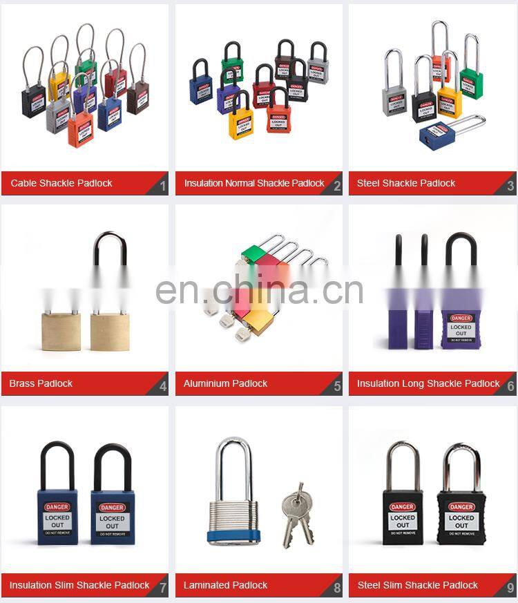 Bulk Rectangular Long Shackle Colorful Aluminium Safety Padlock