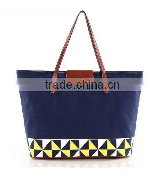 2013 Wholesale Embroider Flower Canvas Tote Beach Bag