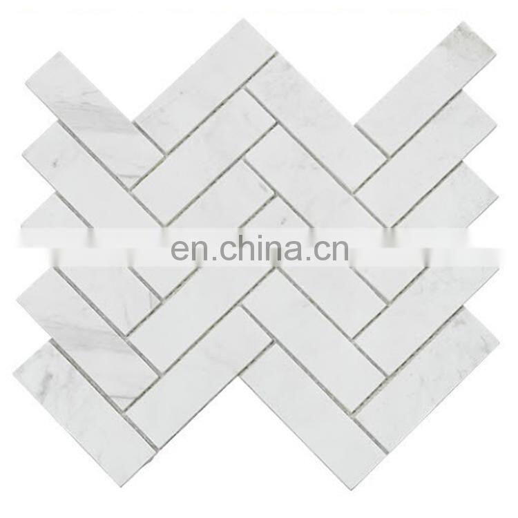 Cheap carrara chevron marble bathroom herringbone floor tile mosaic tiles medallion dubai
