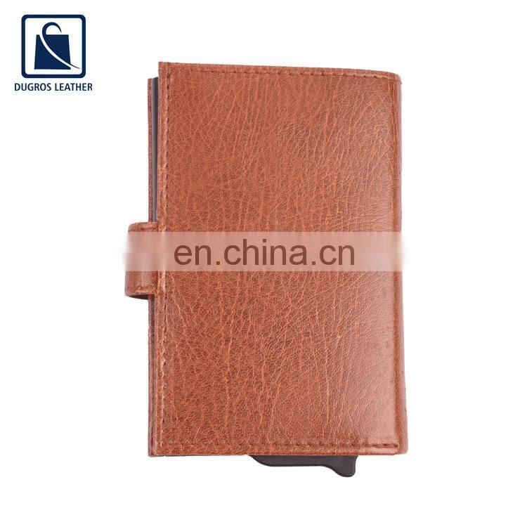 High Quality Fashion Style Loop Closure Type Nickle Fittings Short Length Genuine Leather Men's Slim Wallet at Low Price