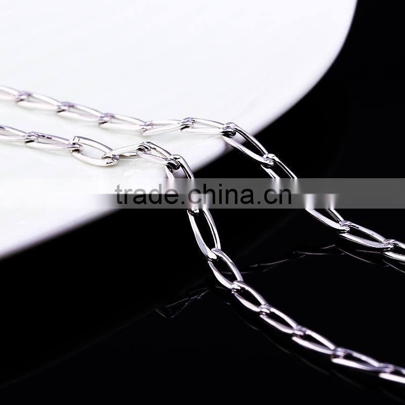 2015 funky chains rhodium plated brass chain beautiful ellipse necklace