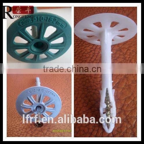 Exterior wall insulation fastener with steel nails