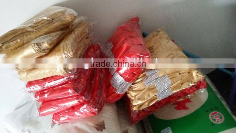 hot selling ployester satin table runner for wedding decoration, ivory color