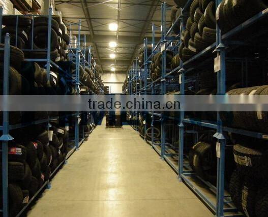 The tire racks for warehouse storage