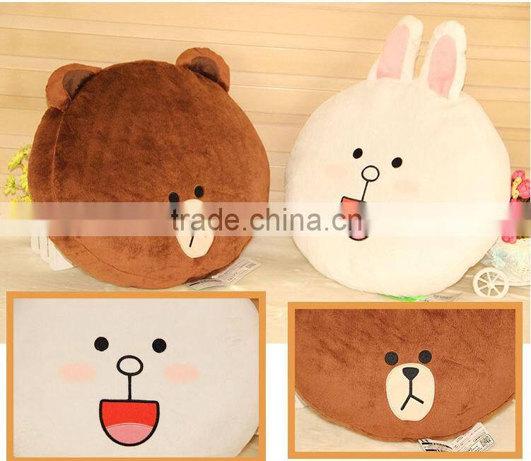 Hot selling cute design plush emoji embroidered neck pillow