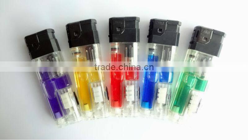 Plastic material color gas electronic cigarette lighter with led torch