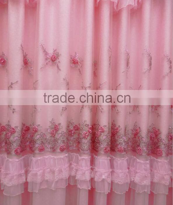 lace embroidered curtain fabric for window