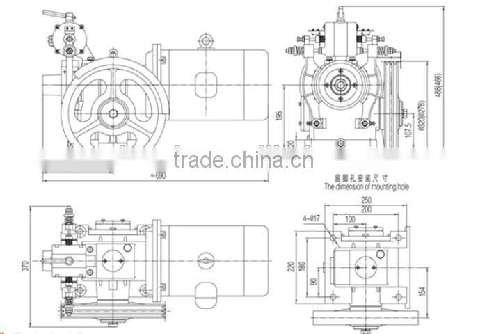 Single Speed Elevator Geared Traction Machine BD-YJ80, Lift Motor for food elevator