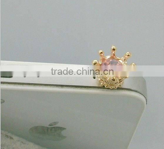 P0831 Crystal Pave Ball Earphone Jack Dust Plug,Phone Charm