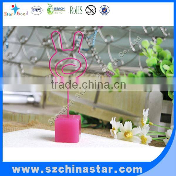 25x25mm cube pink color resin base place card holder animal clip