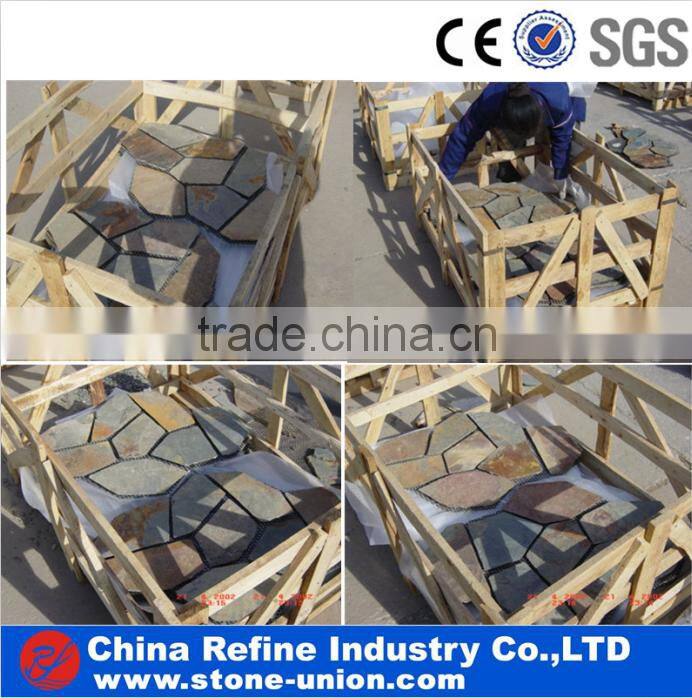 Flagstone mat mesh paving stone