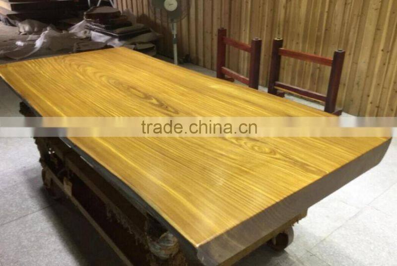 2016 Foshan Fatory Supply Africa Natural Side Pure Teakwood Table Top Use