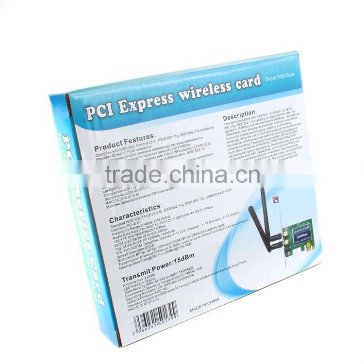 Mini 2T2R 2dBi Built in Wlan PCI-E Card Wireless 300Mbps RT5392 WiFi USB Dongle with External Antenna