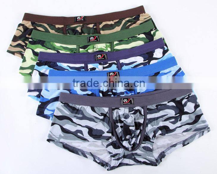 2015 Camouflage Fabric Charming Comfortable Handsome Sports Underwear Men Penis Boxer Brief