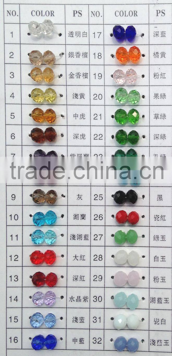 Solid Blue 2mm to 12mm AAA Quality Wholesales Price Loose Jade Crystal Facted Roundelles Glass Beads for Jewelry Cheapest