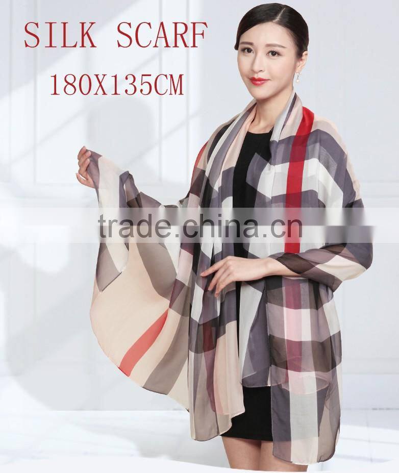 2016 hangzhou silk spring summer cheap digital printing 100% silk satin scarf