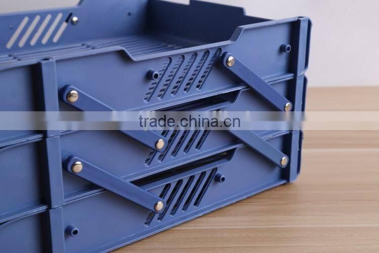 Office plastic file document tray with 3 trays
