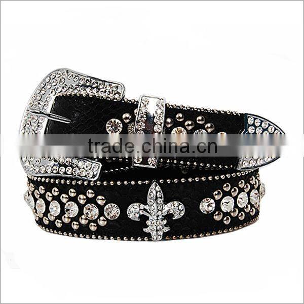 Three Line Rhinestone Stud Belt