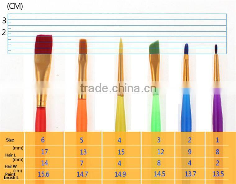 6 Pieces Wholesale Professional Nylon Artist Painting Brush Manufacturer