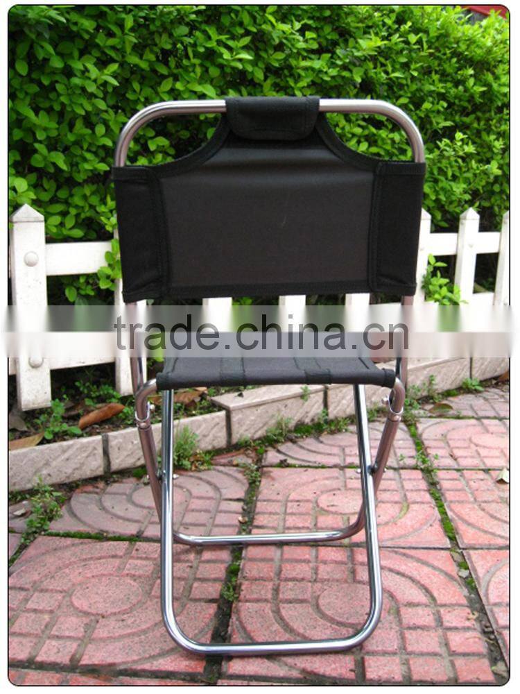 Outdoor portable aluminum folding fishing chair with backrest