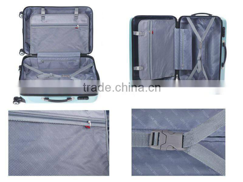 ABS 3 pcs set drawbar airport rolling rotary coner hard shell travel trolley luggage