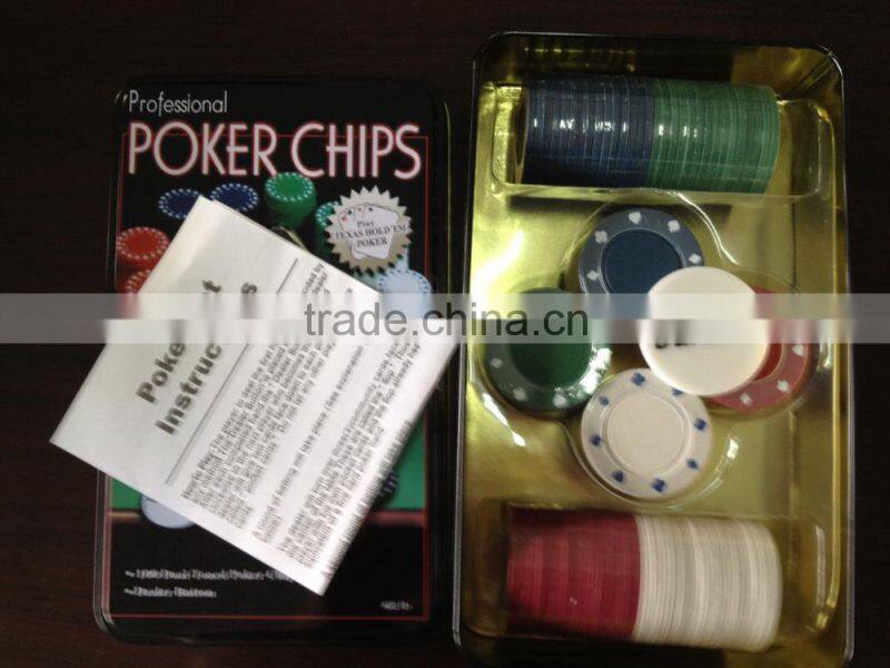 Poker Chips in tin box /Window Box/ Aluminum box