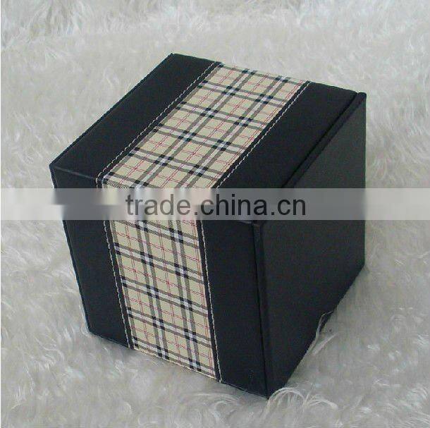 Luxury leather tissue box black