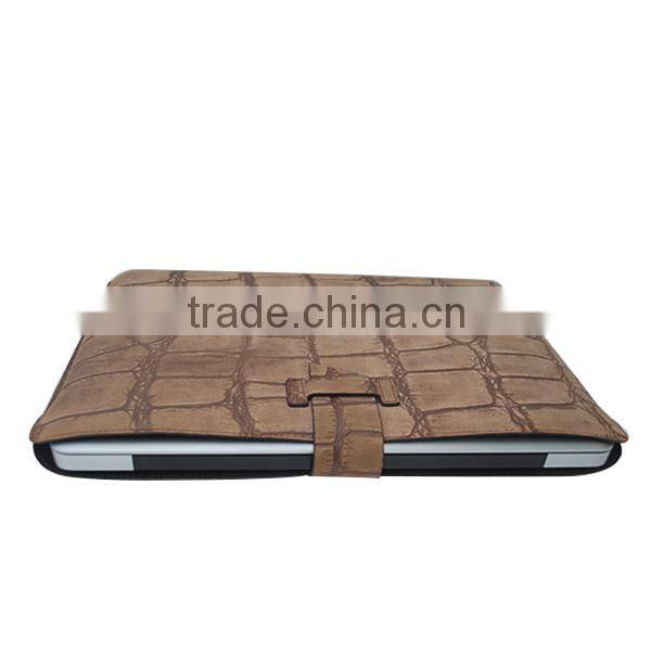 Full grain leather long protective laptop sleeve