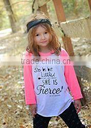 Digitally Printed round-neck baby girls Tee Shirts Customized children relgan tee shirt