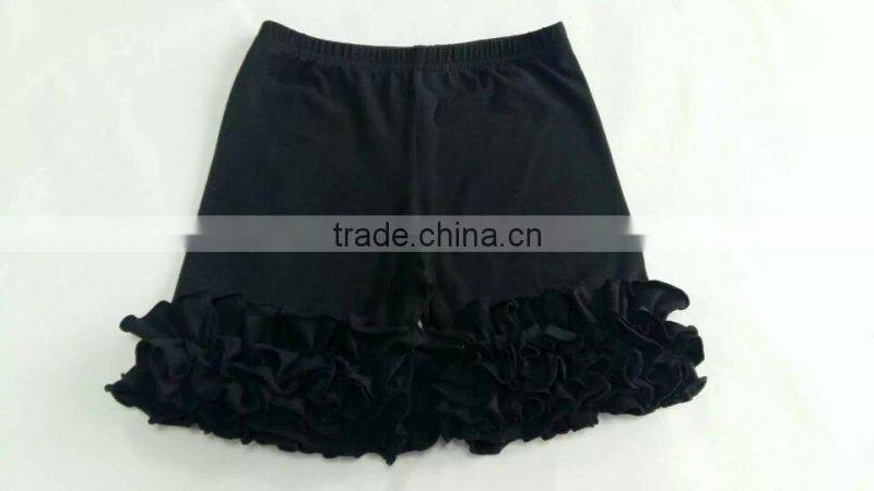 Wholesale baby ruffle shorts soft knit cotton baby icing ruffled shorts