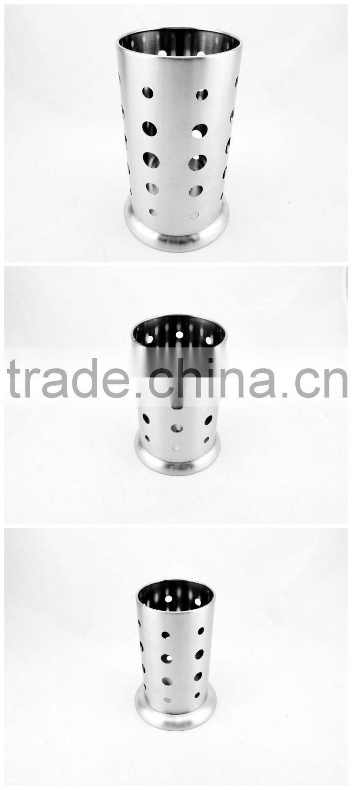 Multifunctional 0.6 MM Thick Stainless Steel Utensil Holder with Base for Modern Kitchen