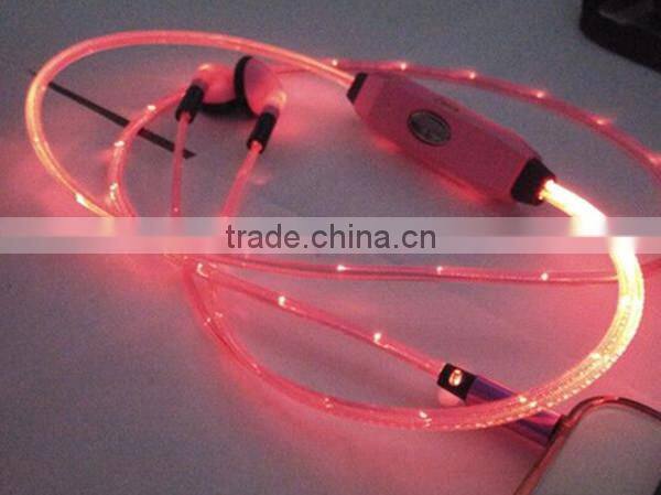 novelty el wire flash earphone and headphone for christmas gift item