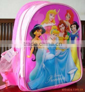 Princess pink child school bag, backpack