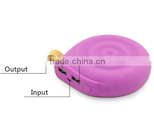 High quality cartoon snail shape dual USB power bank 7800mah